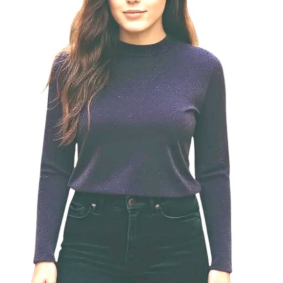 Divided Purple Sparkle Medium Women's Top Shirt Long Sleeves Misses Size 8 10 - Picture 1 of 6